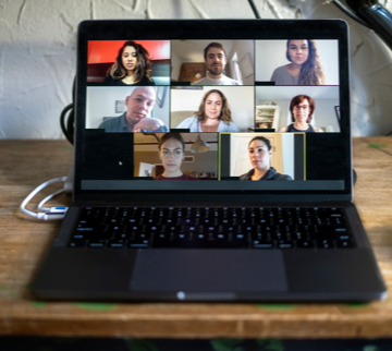 zoom meeting on laptop pc